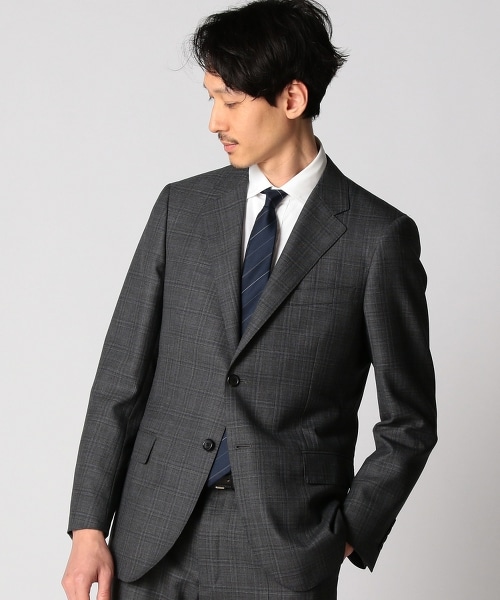 BY Dress 灰色格紋單排雙釦西裝外套-Narrow