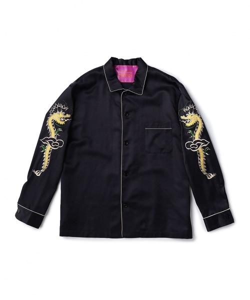 UNITED ARROWS & SONS SOUVENIR SHIRT 兩袖刺繡睡衣型襯衫