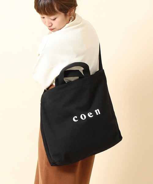 【2018春夏新作 加大款】coen 2WAY LOGO印花托特包