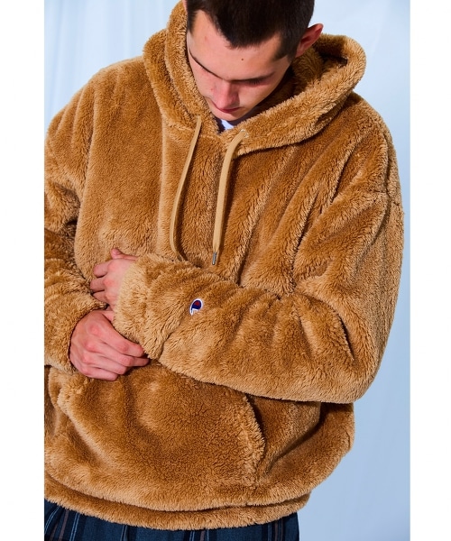 <Champion × monkey time> SHERPA FLEECE HOODIE/ 雪巴綿羊絨連帽套頭衛衣