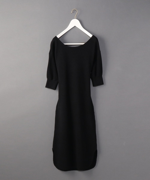 <6(ROKU)>THERMAL BACK TWIST ONE PIECE/後背交叉洋裝