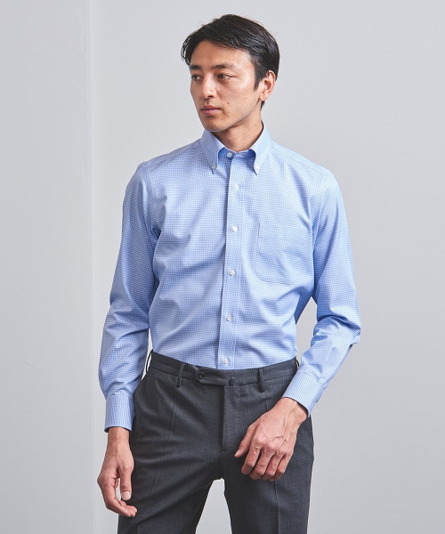 <UNITED ARROWS> EASY CARE 千鳥格扣領襯衫†