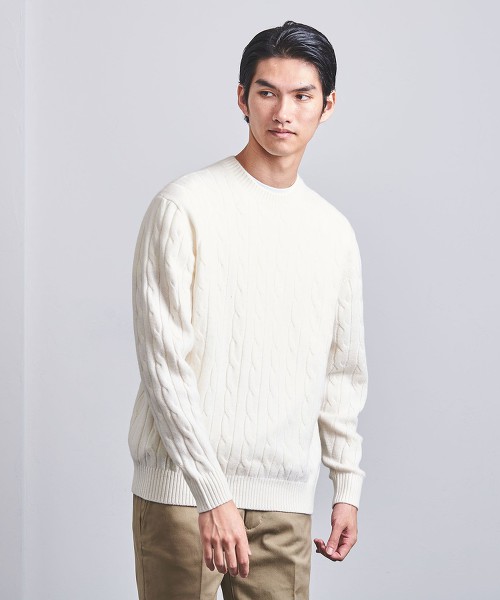 <UNITED ARROWS> 麻花織 圓領毛衣