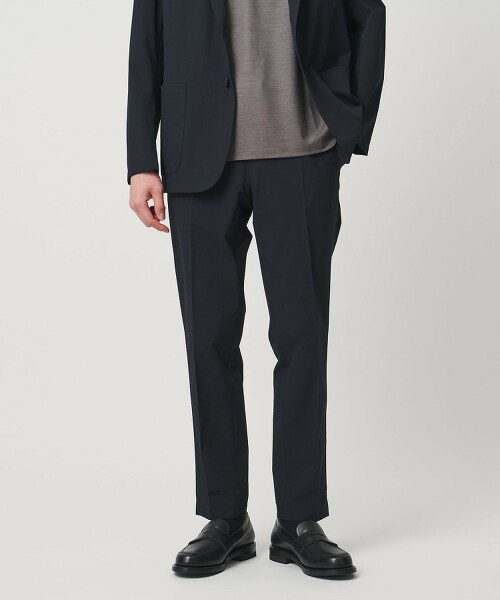 Weather Comfort 防潑水塔夫綢側縮褶彈性西裝褲