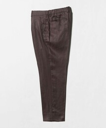 亞麻斜紋打摺輕鬆錐形輕便西裝褲