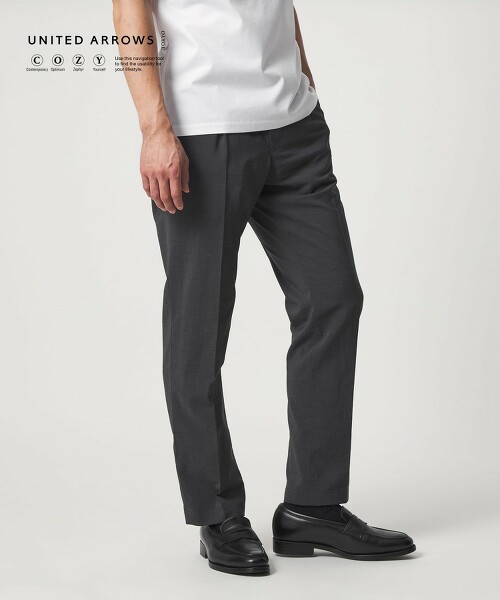 塔夫綢側邊鬆緊1打摺長褲 UA COZY 橫向彈性