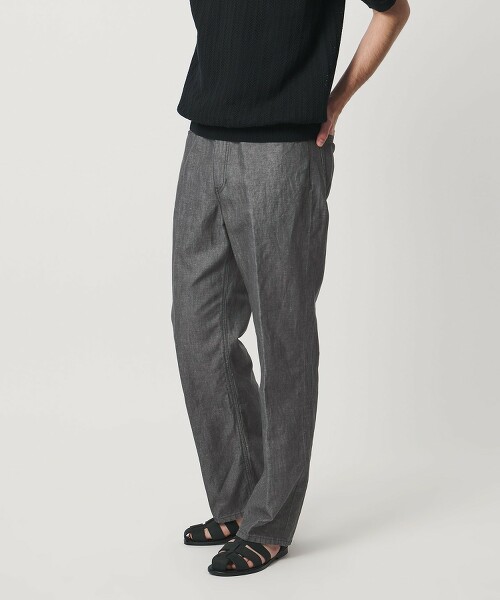 棉亞麻帆布清爽5口袋長褲