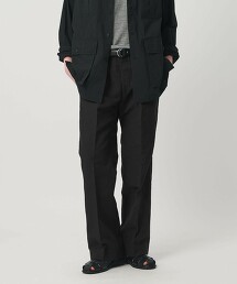 羊毛亞麻輕薄素材寬版直筒褲