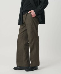 羊毛亞麻輕薄素材寬版直筒褲