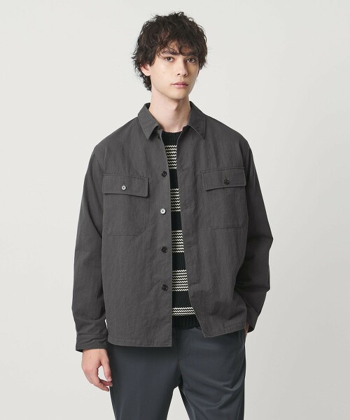 斜紋軍裝寬鬆襯衫