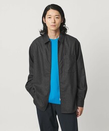 輕盈厚呢拉鍊寬鬆襯衫