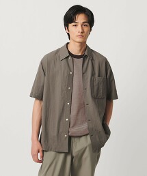 羊毛尼龍皺紋感短袖襯衫