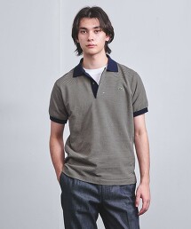 【特別訂製】＜LACOSTE＞ 橫條紋開襟POLO衫