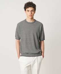 ＜SOVEREIGN＞亞麻橫條紋針織T恤