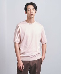 GIZA棉質細針腳圓領針織T恤 日本製