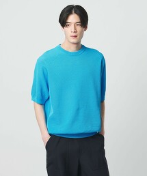 清爽觸感鳥眼短袖圓領針織T恤 日本製