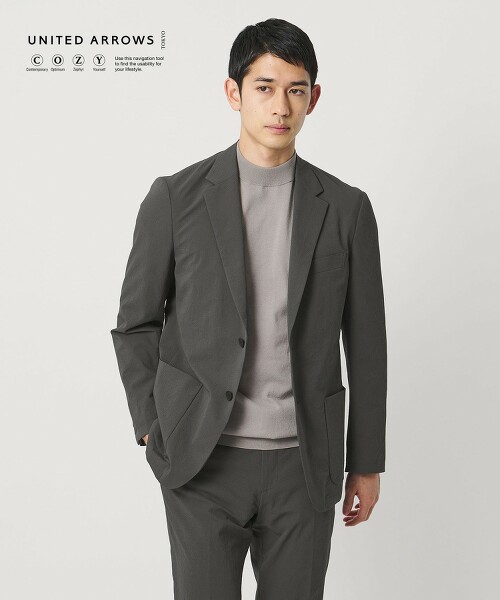 抗皺防潑水 緹花2釦單排彈性西裝外套 UA COZY