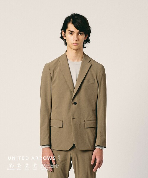 <UNITED ARROWS COZY> 尼龍 塔夫綢 單排 2釦西裝外套
