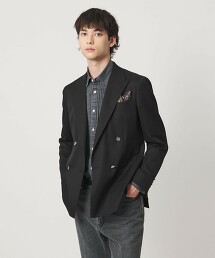 別丁布料雙排4釦西裝外套 S-MODEL