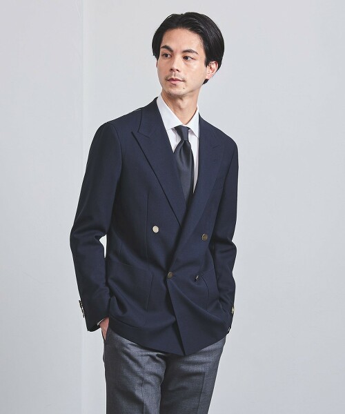 <UNITED ARROWS> 消光 雙排釦 4B 西裝外套 S-MODEL†