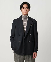 羊毛馬海毛4鈕扣雙排釦西裝外套 S‐MODEL