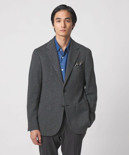 千鳥格花紋針織單排2釦西裝外套 COMFORT EASY‐MODEL