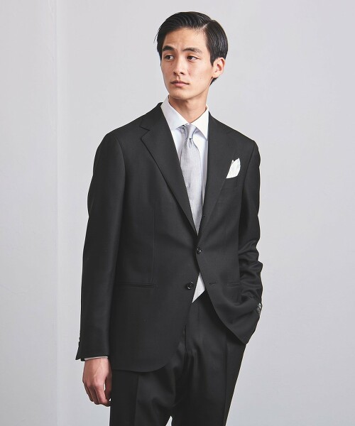 <UNITED ARROWS>塔斯馬尼亞羊毛 嗶嘰 3釦 成套西裝 S-MODEL 日本製
