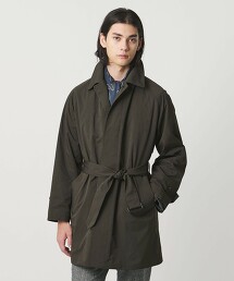 桃皮絨斜紋巴爾瑪肯領大衣 防潑水