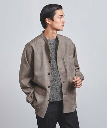 仿麂皮立領工裝外套