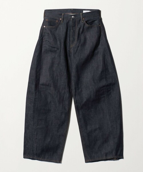 ＜HYKE＞BARREL LEG DENIM JEANS Original Blue 酒桶牛仔長褲 日本製