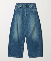＜HYKE＞BARREL LEG DENIM JEANS Used Wash Blue 酒桶牛仔長褲 日本製