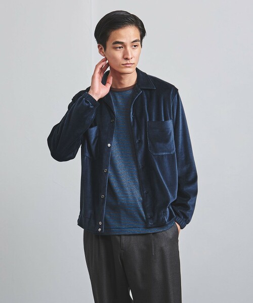 <Camoshita UNITED ARROWS> 天鵝絨 襯衫式夾克 日本製