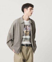 Urban 泡泡紗格紋拉鍊襯衫