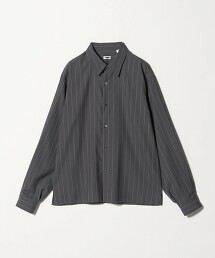 ＜H＞worsted 細條紋開衩標準領襯衫
