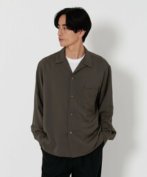垂墜斜紋開領襯衫