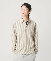 ＜H＞俐落條紋開衩標準領襯衫 日本製