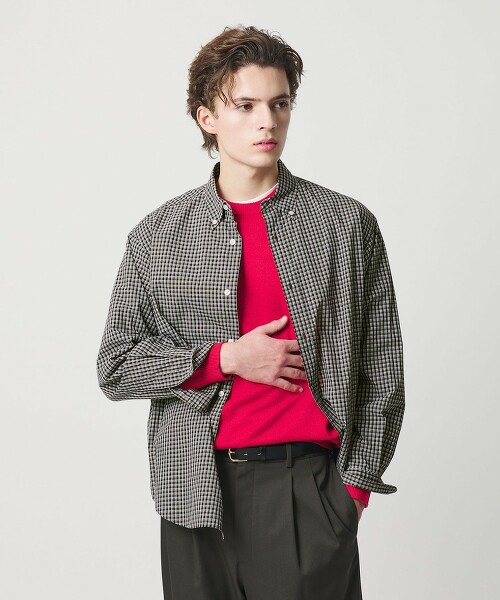 迷你格紋扣領襯衫 FORM型