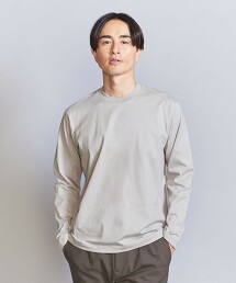 細針腳精梳絲光燒毛棉紗圓領長袖上衣