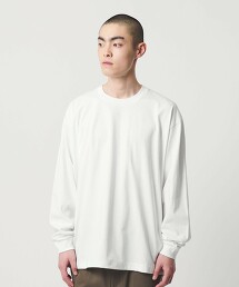 ＜H＞混棉筒編圓領長袖 T恤 日本製