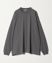 ＜H＞混棉筒編圓領長袖 T恤 日本製