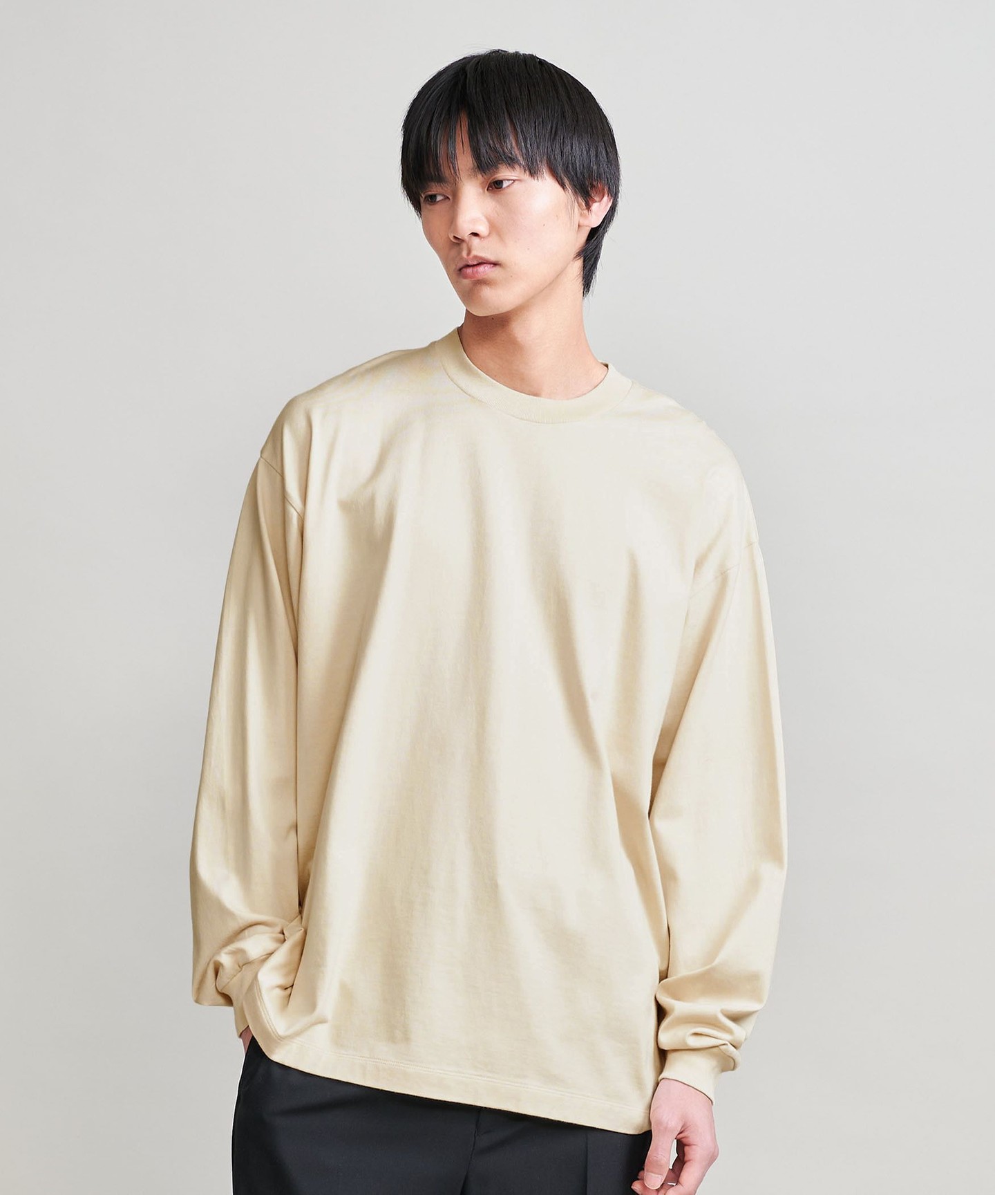 カットソー(長袖/七分) BEAUTY&amp;YOUTH UNITED ARROWS - 6 ROKU  THERMAL COLOR STITCH LONG SLEEVE Buy Long Sleeves Abstract Print Longline Shirt Green For