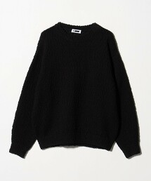 ＜H＞BUMP棉寬鬆短版圓領針織