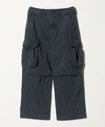 ＜H＞懷舊風褪色工裝褲