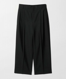 ＜H＞輕薄羊毛2打摺寬褲