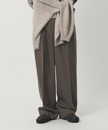 ＜H＞輕薄羊毛2打摺寬褲