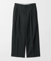 ＜H＞輕薄羊毛2打摺寬褲