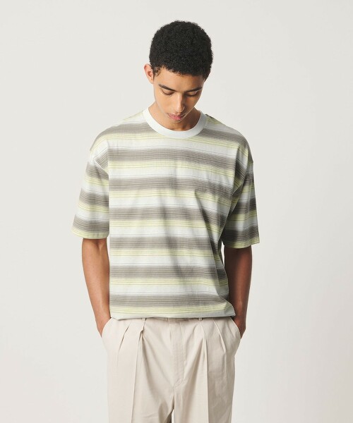 漸層橫條紋圓領T恤