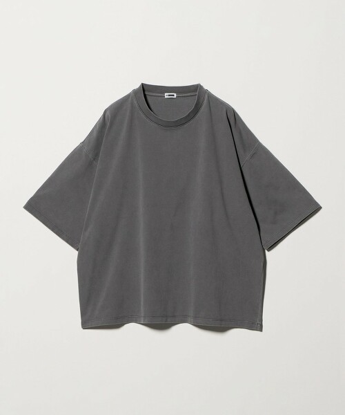 ＜H＞收束棉褪色圓領短袖上衣