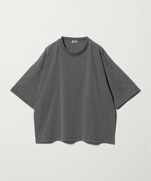 ＜H＞收束棉褪色圓領短袖上衣