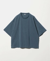 ＜H＞收束棉褪色圓領短袖上衣